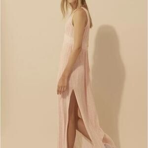 BA&SH Cecile Chiffon Pleat Maxi Empire Waist Dress Shopbop 0 XS NWT $465